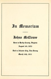 In memoriam, Johns McCleave by Allegheny County Bar Association