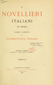 Cover of: I Novellieri Italiani in prosa: indicati e descritti