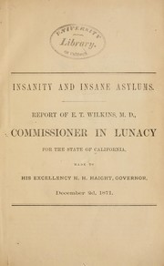 Cover of: Insanity and insane asylums
