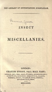 Cover of: Insect miscellanies by James Rennie