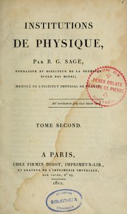 Cover of: Institutions de physique