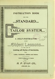 Cover of: Instruction book for the standard tailor system ...