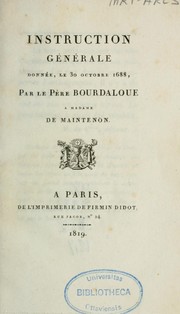 Cover of: Instruction générale donnée
