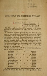 Cover of: Instructions for collectors of taxes.