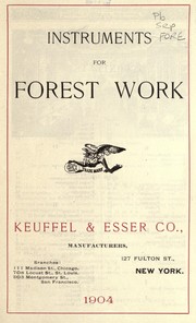 Cover of: Instruments for forest work