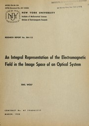 Cover of: An integral representation of the electromagnetic field in the image space of an optical system