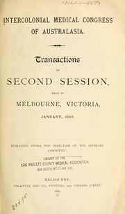 Cover of: Intercolonial Medical Congress of Australasia by Australasian Medical Congress (2nd 1889 Melbourne)