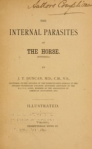 Cover of: The internal parasites of the horse (Entozoa)