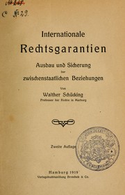 Cover of: Internationale Rechtsgarantien by Walther Max Adrian Schücking