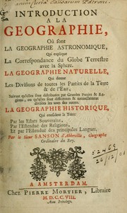 Cover of: Introduction à la geographie ...