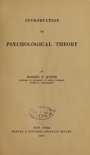 Cover of: Introduction to psychological theory | Borden Parker Bowne