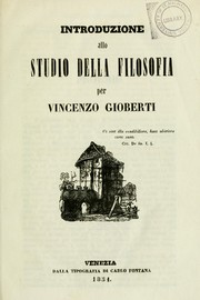 Cover of: Introduzione allo studio della filosofia