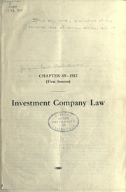 Cover of: Investment company law by Arizona