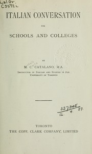 Cover of: Italian conversation for schools and colleges