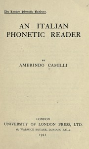 Cover of: An Italian phonetic reader