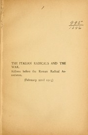 Italy and the European war by Viti de Marco, Antonio de, marchese