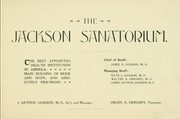 The Jackson Sanatorium by J. Arthur Jackson