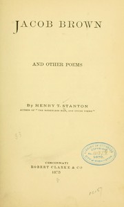 Cover of: Jacob Brown, and other poems