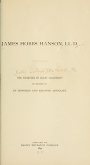 Cover of: James Hobbs Hanson, L.L. D.