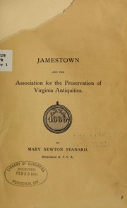 Cover of: Jamestown and the Association for the preservation of Virginia antiquities.