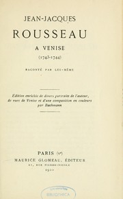 Cover of: Jean-Jacques Rousseau à Venise (1743-1744)