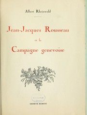 Cover of: Jean-Jacques Rousseau et la campagne genevoise