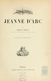 Cover of: Jeanne d'Arc by Marius Sepet