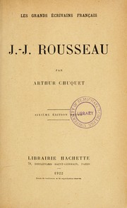 Cover of: J.J. Rousseau by Arthur Chuquet