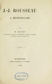 Cover of: J.-J. Rousseau à Montpellier