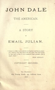 Cover of: John Dale, the American: A story