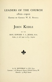 Cover of: John Keble by Edward Frederick Lindley Wood Earl of Halifax