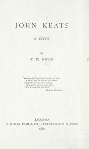 Cover of: John Keats by Owen, Frances Mary.