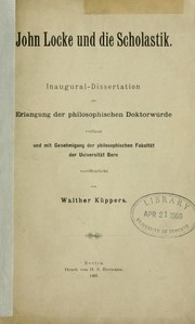 John Locke und die Scholastik by Walther Küppers