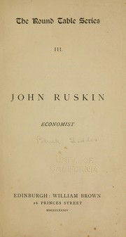 John Ruskin, economist by Patrick Geddes