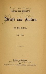 Cover of: Joseph von Führich's Briefe aus Italien an seine Eltern, 1827-1829