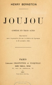 Cover of: Joujoux: comédie en trois actes