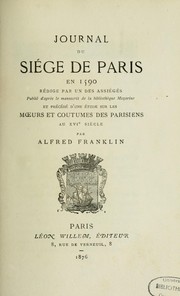 Cover of: Journal du siège de Paris en 1590