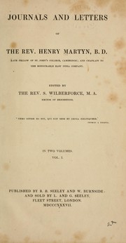 Cover of: Journal and letters of the Rev. Henry Martyn | Henry Martyn