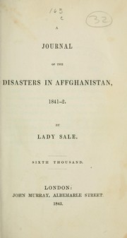 Cover of: A journal of the disasters in Affghanistan, 1841-2