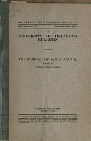 Cover of: The journal of James Akin, Jr by James Akin