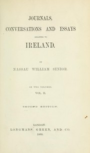 Cover of: Journals, conversations and essays relating to Ireland