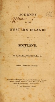 Cover of: A journey to the Western Islands of Scotland. by Samuel Johnson
