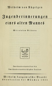 Cover of: Jugenderinnerungen eines alten Mannes