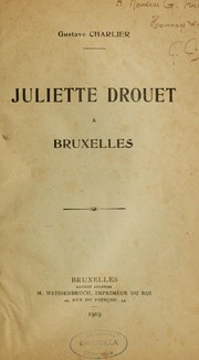 Cover of: Juliette Drouet à Bruxelles