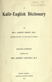 Cover of: A Kafir-English dictionary | Albert Kropf