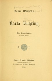 Cover of: Karla Bühring: ein Frauendrama in vier Akten