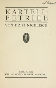 Cover of: Kartellbetrieb