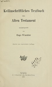 Cover of: Keilinschriftliches Textbuch zum Alten Testament by Hugo Winckler