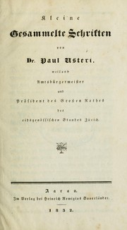 Cover of: Kleine gesammelte Schriften by Paulus Usteri