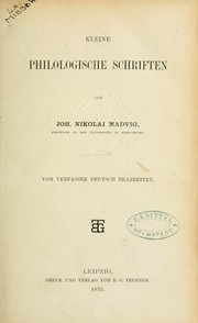 Kleine philologische Schriften by Madvig, J. N.